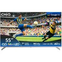 CHiQ M55QN9G QLED Mini LED-Fernseher (139 cm/55 Zoll, 4K Ultra HD, 4K UHD TV, Smart-TV, Google TV, Mini LED TV, DLG 120Hz, 95% DCI-P3-Farbgenauigkeit, Dolby Vision, Google Assistant)
