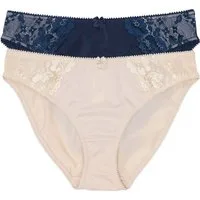 bonprix Slip (Packung, 2-St) klassische Passform, zarte florale Spitze, 2er Pack