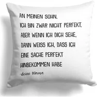 22Feels Dekokissen Sohn Geschenk v. Mama 18. Geburtstag Weihnachten Abitur Jungs Männer, Deko mit Persönlichkeit