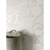 Newroom Vliestapete Varallo Hellgrau Tapete Mustertapete Ornamente, Leicht glänzend, strukturiert, Prunkvoll