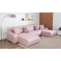 COLLECTION AB Wohnlandschaft Paola U-Form, B: 314 cm, Bettfunktion, Bettkasten & 4 Zierkissen, Federkern