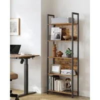 VASAGLE Bücherregal Küchenregal, Standregal, Flur, Küche, Büro, stabiles Stahlgestell, mit 5 offenen Regalebenen, Industrie-Design, 62 x 165 x 24 cm