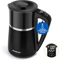 Aigostar Wasserkocher Edelstahl Wasserkocher mit Temperatureinstellung 40°C-100°C,Doppelwand, 2200 W, Edelstahl Wasserkocher mit Temperatureinstellung 40°C-100°C,Doppelwand