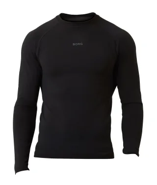 Björn Borg - Mens Seamless Running Langarm T-Shirt- Schwarz