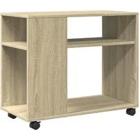 vidaXL Beistelltisch Beistelltisch mit Rollen Sonoma Eiche 70x35x60 cm Holzwerkstoff (1-St)