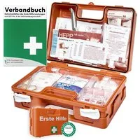 WM-Teamsport Erste-Hilfe-Koffer Verbandskasten NEUE DIN 13157 für BETRIEBE +DIN 13164 KFZ +Verbandbuch, (Haltbarkeit der Sterilteile ca. 5 Jahre), Schneller Versand incl. Rechnung mit ausgew. MWSt.