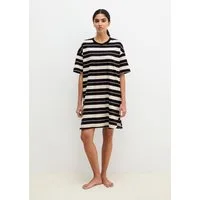 Marc O'Polo Nachthemd Mix N Match Cotton mit kurzen Ärmeln und Rundhalsausschnitt, seitliche Schlitze