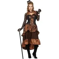 Metamorph Kostüm Steampunk Lady Victoria Kostüm, Höchst elegantes Steampunk Kleid im metallischen Kupferglanz