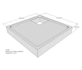 Neuesbad Wannenträger für Bette superflach 85x85x3,5 SD22774