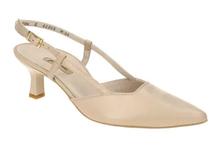 Paul Green Damen Sling Pumps 7992-090 Beige Biscuit Echtleder Trichterabsatz