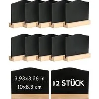 FELIXLEO Tafel 12 Stück Mini Kreidetafel Holz Tischkarten Preisschilder Set, (1-tlg)