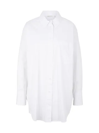 Denim Tom Tailor - Oversized Hemd white - Gr. - S