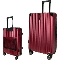 SIGN German Design Trolley Reisekoffer Hartschalen-Koffer, 360° Zwillingsrollen M/L/XL, Netztasche auf der Rückseite