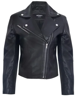 Retro-Bikerjacke aus Leder für Damen – Madeley