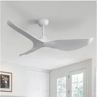 Sofucor Deckenventilator ohne Licht, DC, 96,5cm, drei weiße Flügel, mit Fernbedienung, Timer, 6 Geschwindigkeiten, Sommer und Winter einstellbare