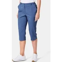 GOLDNER Caprihose Kurzgröße: Kurze Caprihose aus Satin mit Stretch Unifarbenes Design mit flexiblem Teildehnbund