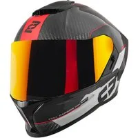 Bogotto Motorradhelm Phantom Combo Carbon Helm, vorbereitet für Kommunikationssystem,Notfallsystem-Polsterung (EQ