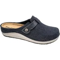 Fischer-Markenschuh Jessica Pantoffel aus recycletm PET Filz, Weite G, mit leicht gepolstertem Lederfußbett