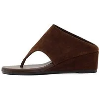 Derimod Keilabsatz-Pantoletten aus Veloursleder Mules Wildleder, Lederfutter, TPU-Sohle, Keilabsatz, Slip-On-Stil
