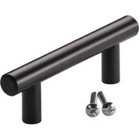SO-TECH® Möbelgriff Stangengriff G17 echt Edelstahlrohr Ø 12 mm inkl. Schrauben (20-St), Edelstahl schwarz, Bohrlochabstand 64 mm, Schubladengriff