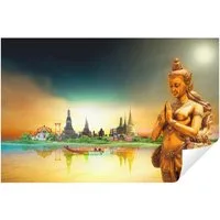 Wallarena Fototapete Gold - Elegant - Vlies - Schlafzimmer, glatt, 152x104cm