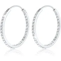 Elli Paar Creolen Creolen Funkelnd 925 Silber, mit Kristallen von Swarovski®