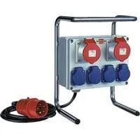 Kompakter Kleinstromverteiler BKV 2/4 G IP44, 6-fach, Steckdosenleiste schwarz, 2 Meter
