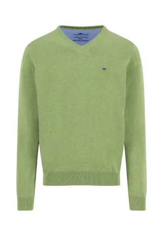 FYNCH-HATTON - V-Neck, Superfine avocado - Gr. - 3XL