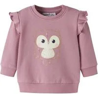 Name It Sweatshirt NBFNILDA LS SWEAT BRU Baumwollmischung, regular fit, Rüschen