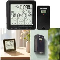 Casativo WLAN Wetterstation mit Außensensor steuerbar via App 21 Wettersymbole Funkwetterstation (60m Funksensor, 4-Tage-Prognose, LCD-Display, 6 Steuerungstasten)