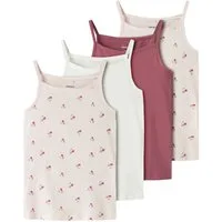 Name It Unterhemd NKFSTRAP für Mädchen mit Stretchkomfort im 4er-Pack (Packung, 4-St) bedruckt, casual, regular fit, Baumwollmischung, Rundhals