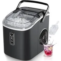EUHOMY Eiswürfelmaschine Eiswuerfelmaschine 12 kg/24h, Bullet-Eiswuerfel, Selbstreinigend, selbstreinigend, tragbarer,für Zuhause, Küche und Büro