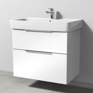 Sanipa 3way Waschtischunterbau zu Geberit Renova Plan Waschtisch mit 2 Auszügen, Weiß-Glanz UF87878