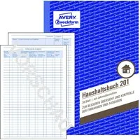 Avery Zweckform Formularblock AVERY Zweckform Haushaltsbuch mit Jahresübersicht DIN A5 36 Blatt