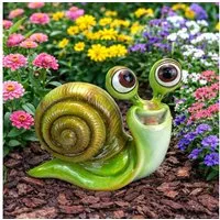 Online-Fuchs Gartenfigur süße Schnecke für außen - Deko Figuren Garten, Terrasse, Balkon, (mit Schneckenhäuschen), aus langlebigem Kunstharz gefertigt, wetterfest - 15 oder 26 cm groß