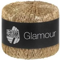 LANA GROSSA GLAMOUR Häkelwolle, 115 m (Beilaufgarn mit Pailletten für funkelnde Akzente), 25 g