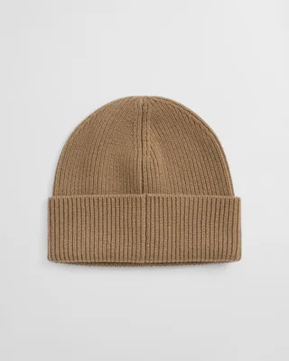 GANT - Gerippte Beanie aus Wolle warm khaki - Gr. - OS