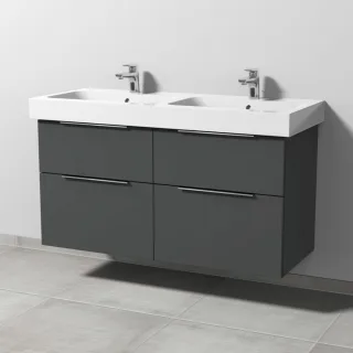 Sanipa 3way Waschtischunterbau zu Geberit iCon Waschtisch mit 4 Auszügen, Anthrazit-Matt UM65622