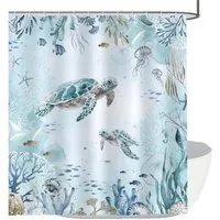 Coonoor Duschvorhang Anti-Schimmel Wasserdicht Polyester Stoff Waschbar Bad Vorhäng Breite 180 cm