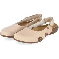 El Naturalista El Naturalista N413 Cream Damen Rauleder beige Keilsandalette