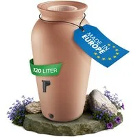 YourCasa Regentonne 120-230 Liter [DropCatcher] mit Filterkorb, 120 l, Frostsicher, Filterkorb, Wasserhahn