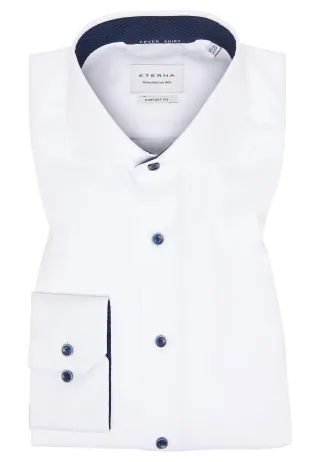 ETERNA - Cover Shirt Twill Langarm weiß - Gr. - 48