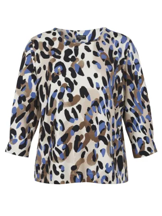 VIA APPIA DUE - Sweatshirt mit Animal-Print beige/blau - Gr. - 46