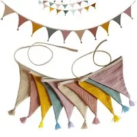 Bomiclss Wimpelkette Outdoor-Wimpelkette, bunt, Stoffgirlande für draußen, Kinderzimmer, Babyzimmer, Bett, Hausbett, Wanddekoration,Deko zum Aufhängen