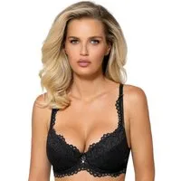 Róza Lingerie Push-up-BH Push-Up-BH Newia schwarz Balconette mit Bügeln Spitze (einzeln, 1-tlg)