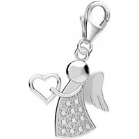Goldene Hufeisen Charm Engel Engel Karabiner Charm Anhänger für Bettelarmband 925 Silber (inkl. Etui), für Gliederarmband oder Halskette