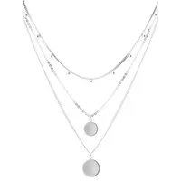 THIORA Ketten-Set Halskette „Capri Coin“ – Dreireihig, Layering, Edelstahl, Verstellbar, dreireihig, Layering-Look, verstellbar, wasserfest, hypoallergen