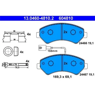 ATE Bremsbel?ge vorne Citroen Fiat Peugeot 13.0460-4810.2