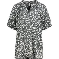 Eight2Nine Blusenshirt Sommerliche Viskose Bluse mit Tunnelzug und Raglanärmeln Allover Print Bluse Dress