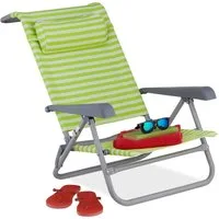 relaxdays Klappstuhl Klappbarer Liegestuhl mit Nackenkissen (1 St)
